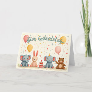 Carte Amis animaux dans la magie de la fête