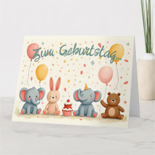 Carte Amis animaux dans la magie de la fête