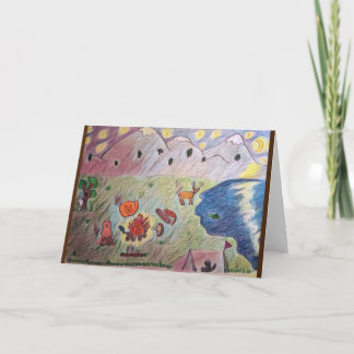 Carte Amis de feu de camp mignons