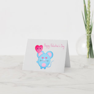 Carte Amis de la maternelle Souris Saint-Valentin