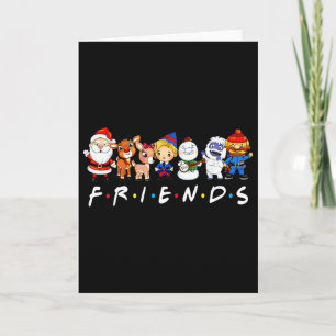 Carte Amis de Noël Santa Rudolph Bonhomme de neige Famil