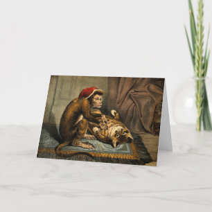Carte Amis de singe et de chat