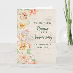 Carte Amis Floraux Rustiques Mariage Anniversaire