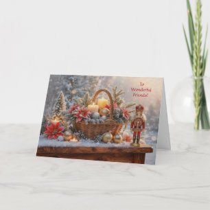 Carte Amis Joyeuses Fêtes de Noël Casse-Noisette