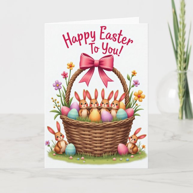 Carte Amis Lapins de Printemps (Devant)