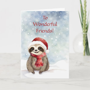 Carte Amis ou ami Joyeuses Fêtes de Noël Paresseux