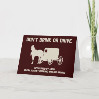 Carte Amish - ne pas boire ou conduire