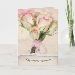 Carte Amitié Anniversaire Rose Bouquet