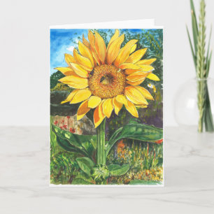Carte Amitié avec des tournesols