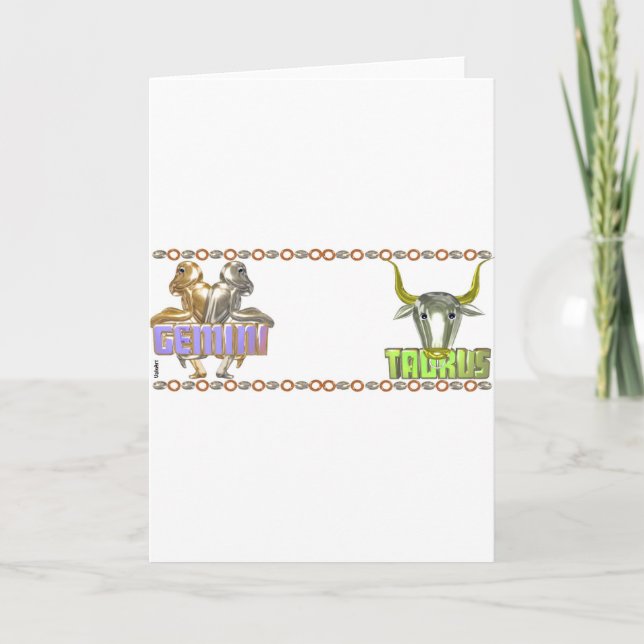 Carte Amitié d'astrologie de Taureau de Gémeaux de (Devant)