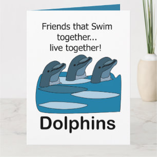 Carte Amitié des mammifères marins aquatiques dauphins