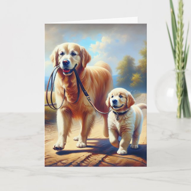 Carte Amitié Golden Retrivers (Devant)