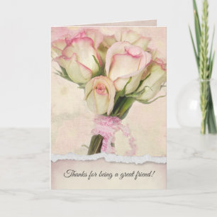 Carte Amitié Rose Bouquet