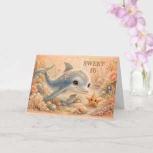 Carte Amitié sous-marine – Dauphin & Étoile de mer 16ème