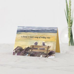 Carte Amitié Un ami est la voie de Dieu Femmes Sunset La