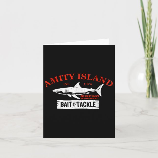 Carte Amity Island Bait Et S'Attaquer Pêche Rétro (Devant)