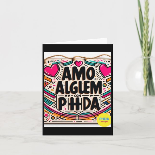 Carte Amo AlguÉm Com Phda J'Aime Quelqu'Un Avec Bâton Ad (Devant)