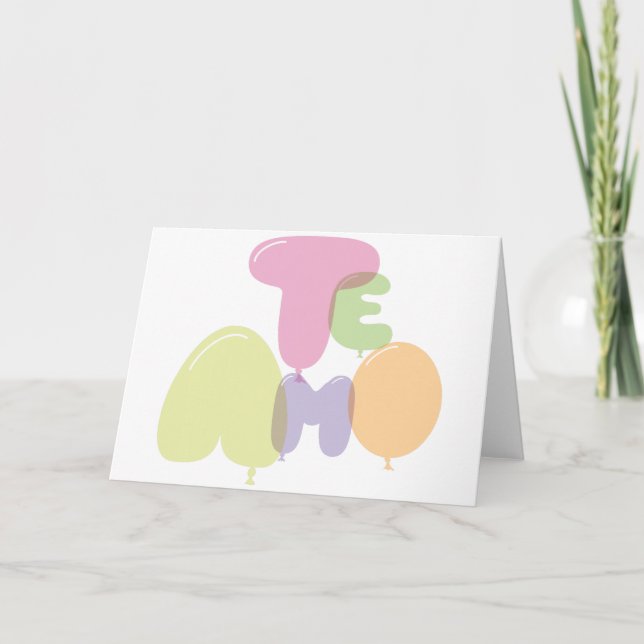 Carte AMO de Te - Je t'aime dans l'Espagnol (Devant)