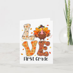 Carte Amour 1ère année Enseignant Vie Thanksgiving Autom