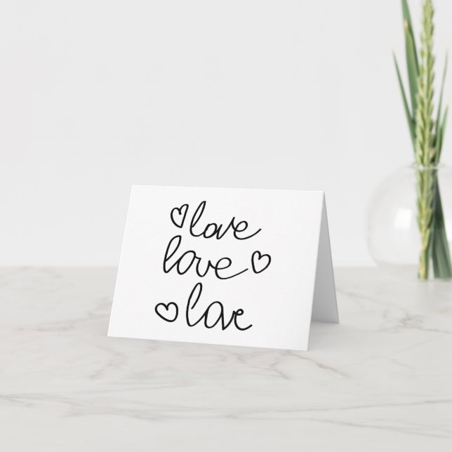 Carte Amour, Amour, Amour dans Messy Cursive Écriture BL (Devant)