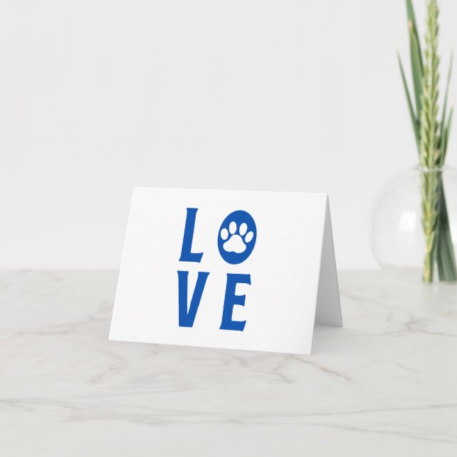 Carte Amour avec Empreinte de patte (Chats, Chiens, Anim (Devant)