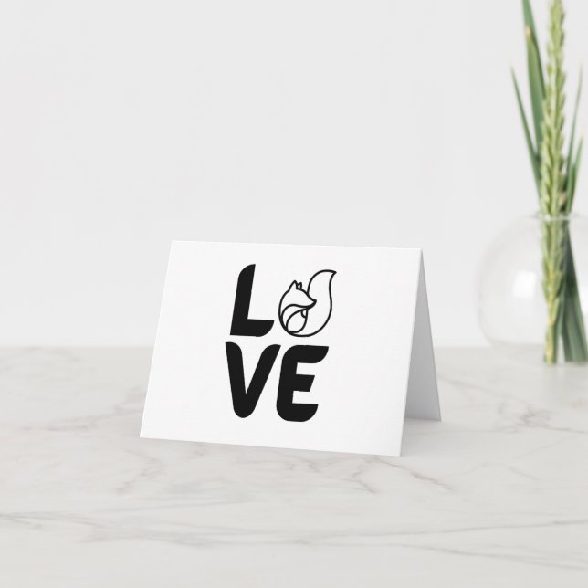Carte Amour avec Fox -Black BLANK (Devant)