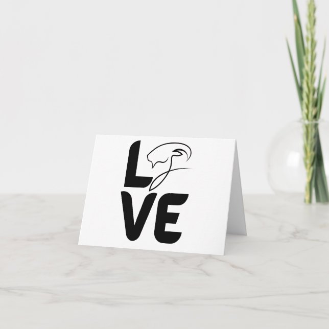 Carte Amour avec la chèvre comme O BLANK (Devant)