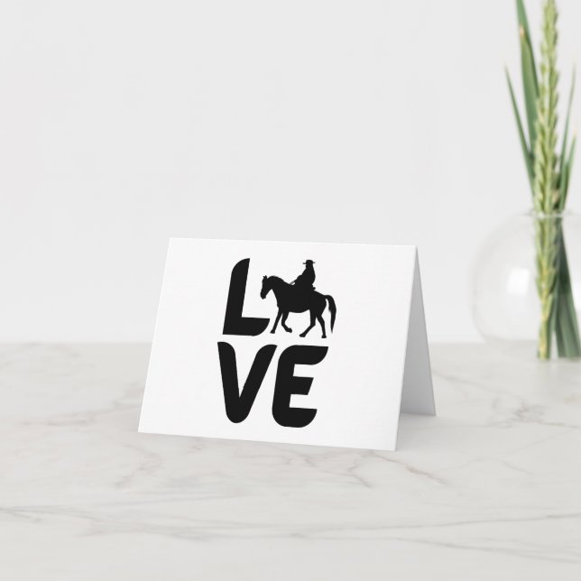 Carte Amour avec le cheval occidental comme O BLANK (Devant)