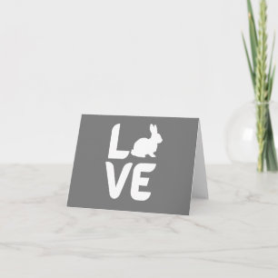 Carte Amour avec Rabbit O - Design blanc BLANC