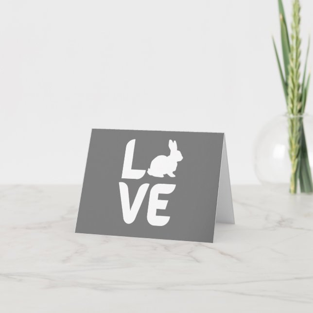 Carte Amour avec Rabbit O - Design blanc BLANC (Devant)