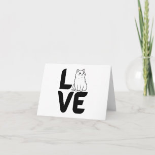 Carte Amour avec un chat comme un O BLANK