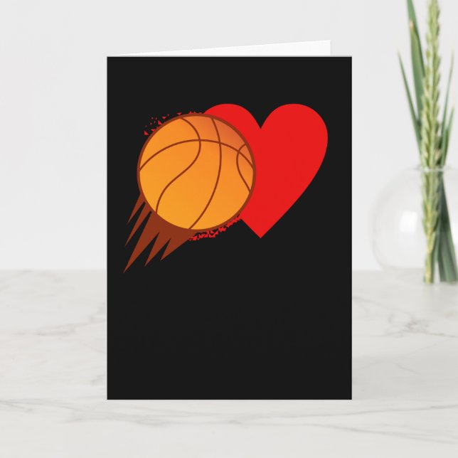 Carte Amour Basket-ball Cœur Saint Valentin (Devant)