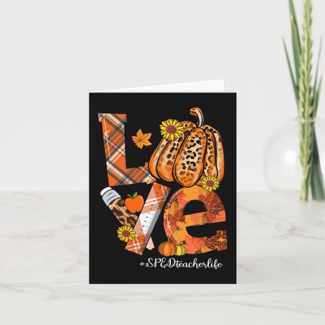 Carte AMOUR Citrouille Léopard Enseignant SPED Vie Autom (Devant)