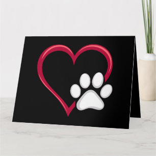 Carte Amour Coeur Chien Patte Saint-Valentin Amateur de 