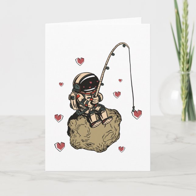 Carte Amour d'astronaute Saint Valentin cœur (Devant)