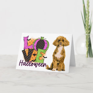 Carte Amour de caniche effrayant Halloween