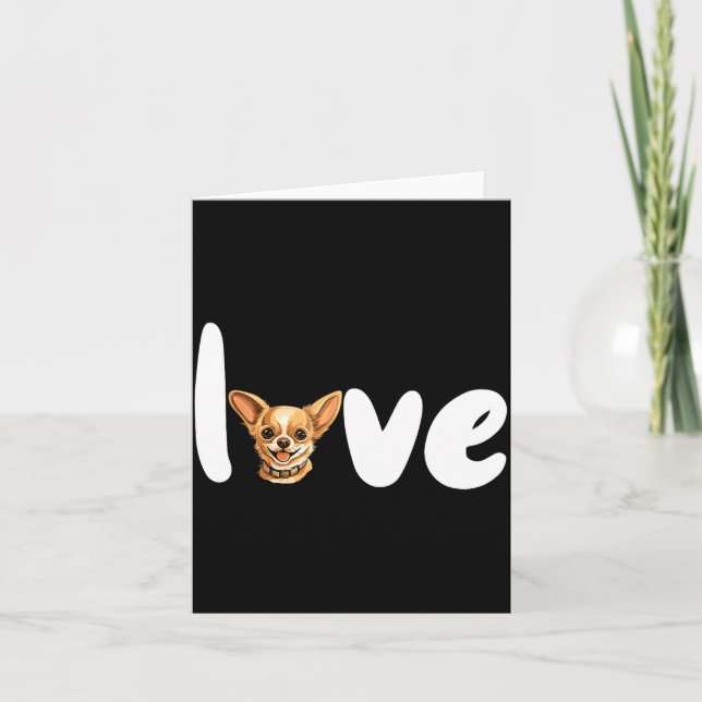 Carte Amour de chien Chihuahua pour la Saint-Valentin  (Devant)