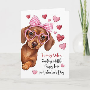 Carte Amour de chiot de la soeur Valentine Chien mignon