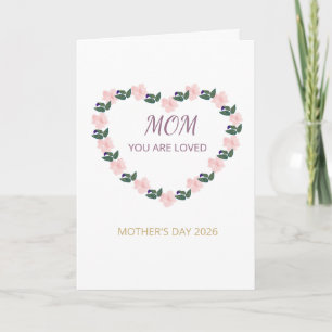 Carte Amour de cœur de pivoine pour Maman