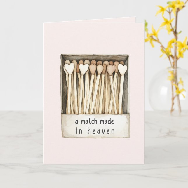 Carte Amour de cœur fait au ciel (Fleur jaune)