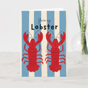 Carte Amour de homard drôle, romance côtière mignonne, n
