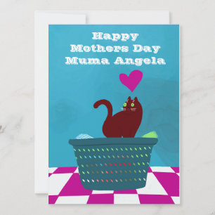 Carte Amour de la Fête des mères d'un mauvais chat