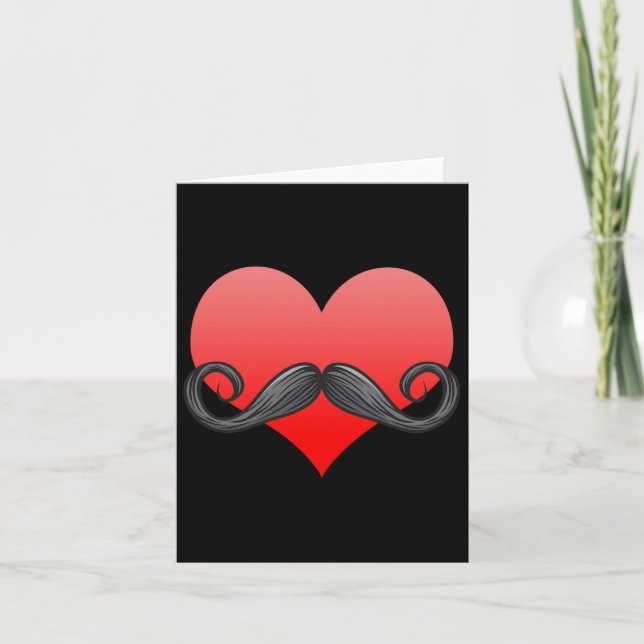 Carte Amour de la moustache Saint Valentin Barbe Hommes  (Devant)