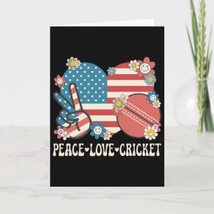 Carte Amour de la paix Cricket Amateur Drapeau Américain