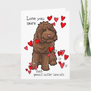 Carte Amour de Labradoodle Valentine vous plus que des