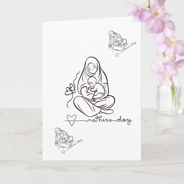 Carte Amour de maman Beau design (Orchidée)
