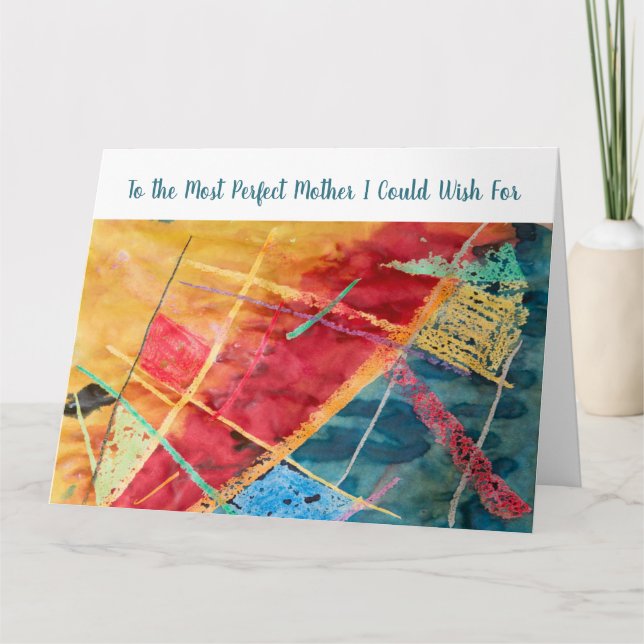 Carte Amour de Mère le Plus Parfait Art Aquarelle Tendan (Devant)