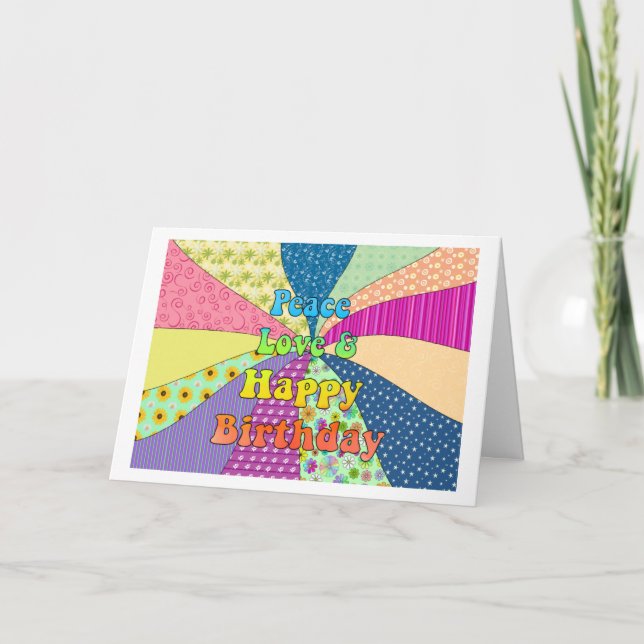 Carte Amour de paix et joyeux anniversaire (Devant)
