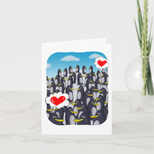 Carte Amour de pingouin pour la Saint-Valentin 
