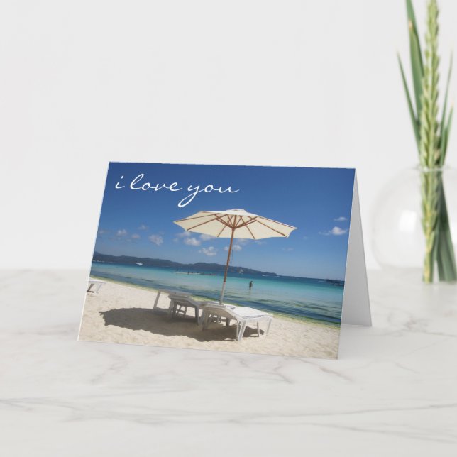 Carte amour de plage (Devant)